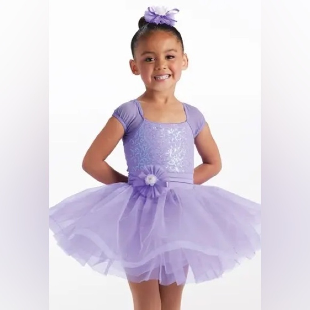 Weissman Showtime Waiting in the Wings Violet Tutu Dance Dress 15367 SC 6/6X New